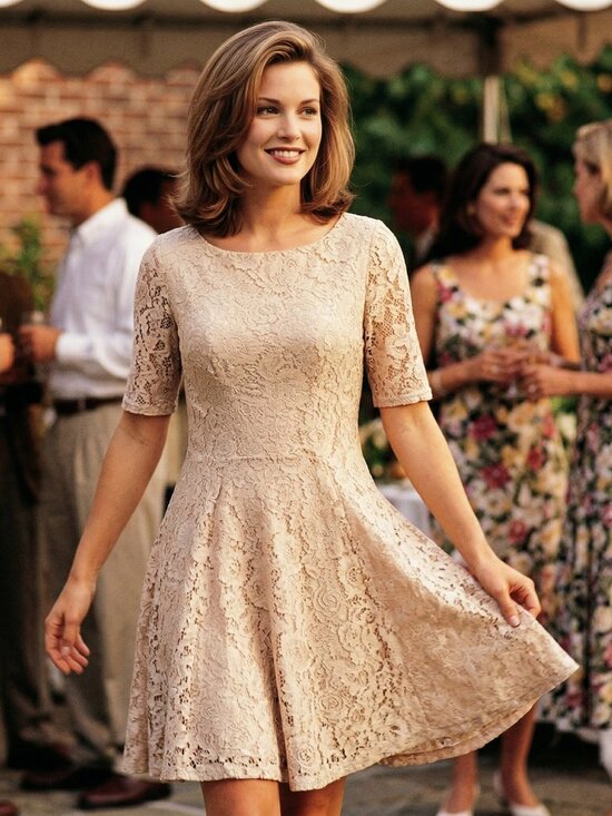 Julian Taylor Dresses & Skirts - Julian Taylor Women 12 Cream Floral Lace Fit & Flare Dress Timeless Cottagecore
